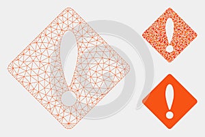 Error Vector Mesh 2D Model and Triangle Mosaic Icon