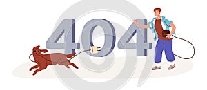404 error, web page not found. Website access failure, wrong internet connection concept. Unloaded unavailable webpage