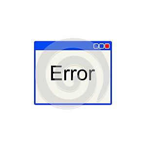 Error Window interface. windows browser page