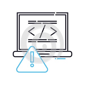 error window line icon, outline symbol, vector illustration, concept sign