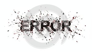 Error word shattering into many glass pieces