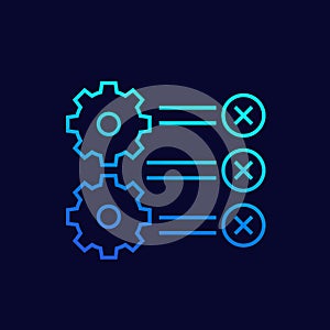 errors in process line vector icon for web