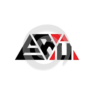 ERU triangle letter logo design with triangle shape. ERU triangle logo design monogram. ERU triangle vector logo template with red
