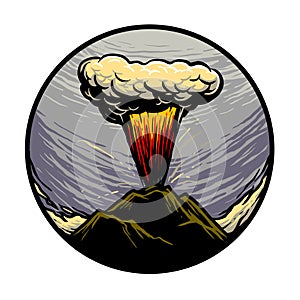 Erupted mountain vector design