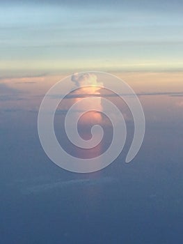 Erupting cumulonimbus cloud on the rise