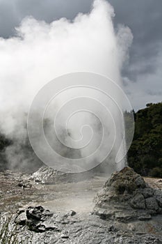 Erupting Geyser Landscape