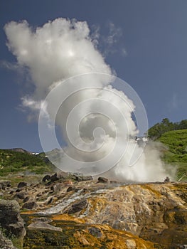 Erupting geysers photo