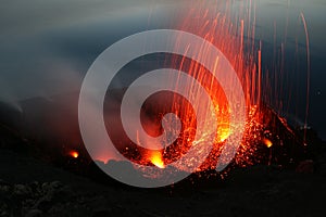 Erupting Stromboli from Pizzo. Part 2