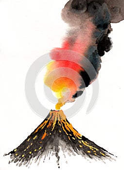 Erupting volcano