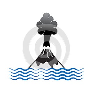 erupting volcano icon