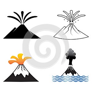 erupting volcano icon