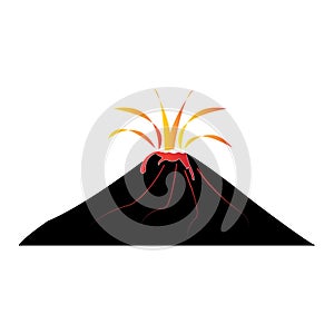 Erupting volcano icon