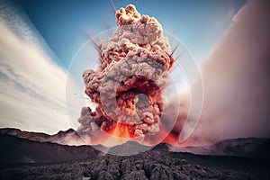 Eruption volcane. Generative ai image.