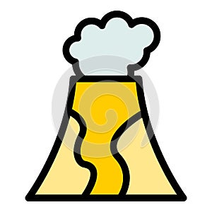 Eruption volcano icon vector flat