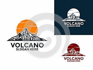 Eruption Volcano Mountain logo vector, Mountain Volcano logo design template