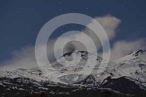 Eruption of the volcano Nevados de Chillan, Chile