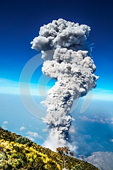 Eruption of volcano Santiaguito in Guatemala by Santa Maria photo