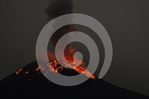 Eruption of a volcano Tungurahua