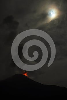 Eruption of a volcano Tungurahua