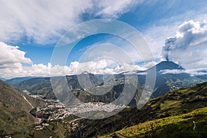 Eruption of a volcano Tungurahua in Ecuador