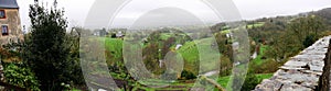 Erve river valley panoramic view from the castle of Sainte-Suzanne-et-Chammes in Mayenne France