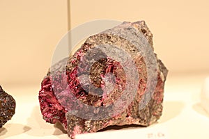 Erythrite stone isolated