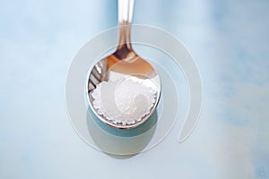 erythritol, natural sugar substitute, in a spoon