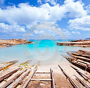 Es Calo de San Agusti port in Formentera island