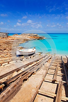 Es Calo de San Agusti port in Formentera island