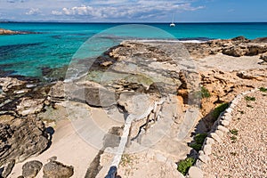 Es Calo port in Formentera island