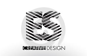ES E S Lines Letter Design with Creative Elegant Zebra