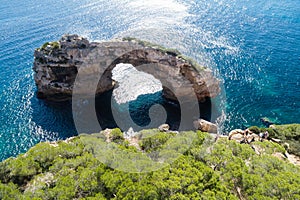 Es Pontas, a natural rock arch, Mallorca island photo