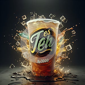 Es Teh, Iced tea for menus and business promotions, very fresh and attractive