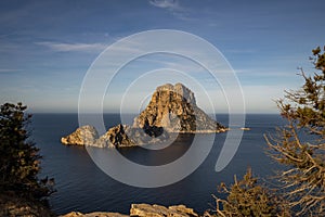 Es Vedra and Es Vendrell islands view in Ibiza