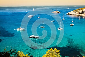 Es vedra island of Ibiza Cala d Hort in Balearic islands photo