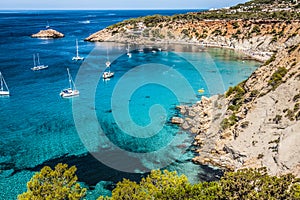 Es vedra island of Ibiza Cala d Hort in Balearic islands