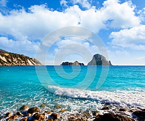 Es vedra island of Ibiza view from Cala d Hort photo