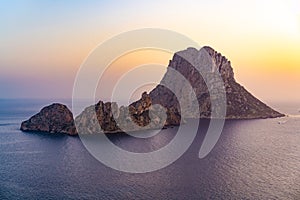 Es Vedra islet sunset in Balearic Islands