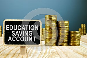 ESA Education Saving Account concept. Stack of money photo