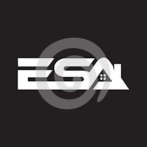 ESA letter logo design on black background.ESA creative initials letter logo concept.ESA letter design