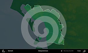 Esbjerg Kommune highlighted, Denmark. Physical