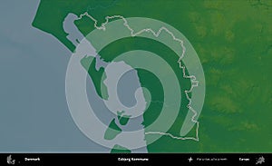 Esbjerg Kommune outlined, Denmark. Physical