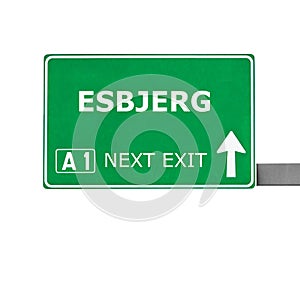 ESBJERG road sign isolated on white