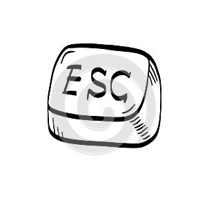 Esc Button Icon. Hand drawn Control key