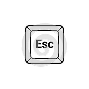 Esc button key vector icon. Escape keyboard logo computer cartoon illustration sign. Esc design technology key design