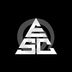 ESC triangle letter logo design with triangle shape. ESC triangle logo design monogram. ESC triangle vector logo template with red