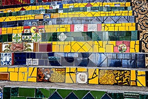 Escadaria Selaron stairway, famous public steps in Santa Teresa district of Rio de Janeiro