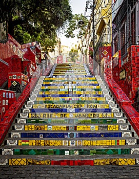 Escadaria Selaron - stairway in Lapa district in Rio de Janeiro, Brazil