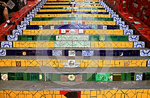 Escadaria Selaron Selaron Steps with 215 steps covered in over 2000 tiles collected from over 60 countries around the world photo