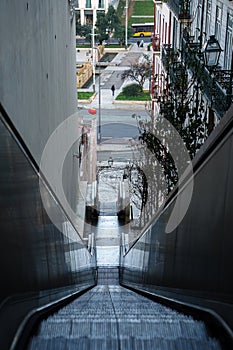 Escadinhas da Saude, Outdoor Escalator in Lisbon, Portugal